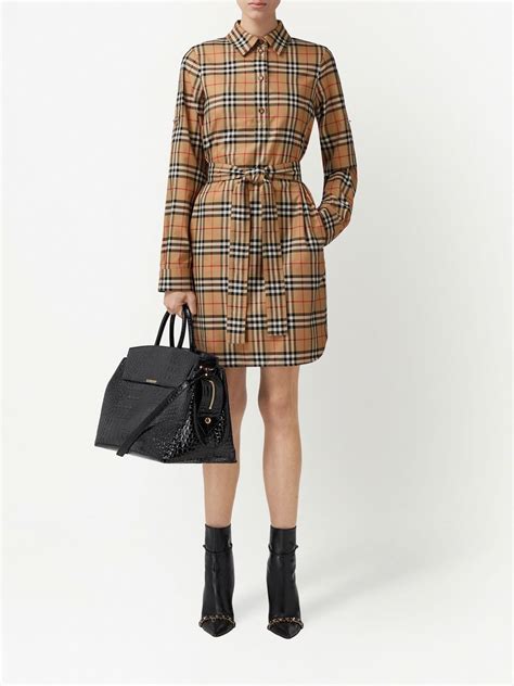 burberry check cotton tie waist shirt dress|Burberry Check shirt men's.